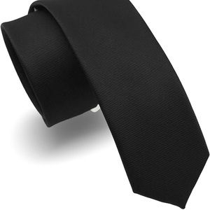 RBOCOTT 2.4" Solid Color Skinny Tie for Men Slim Necktie (6cm) Black